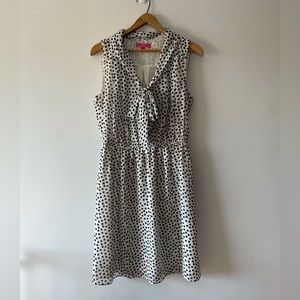 Betsey Johnson Black and White Polka Dots Sleeveless Dress